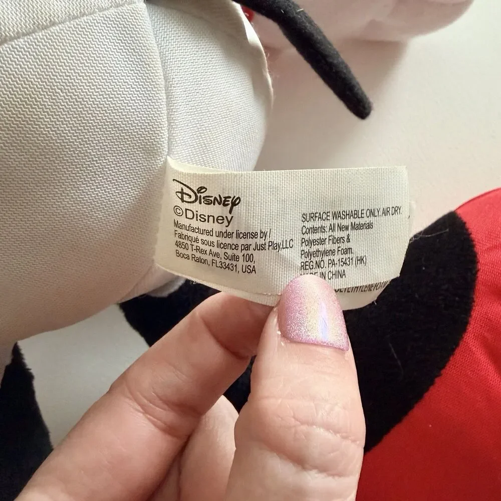 Disney Christmas 21” Minnie Mouse Red Snowflake Dress Red Bow Soft Plush LARGE